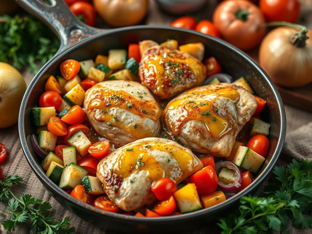A Dinner That Doesn’t Judge You: One-Pan Garlic Butter Chicken with&nbsp;Veggies